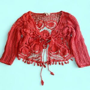 Crochet Tie Front Cardigan